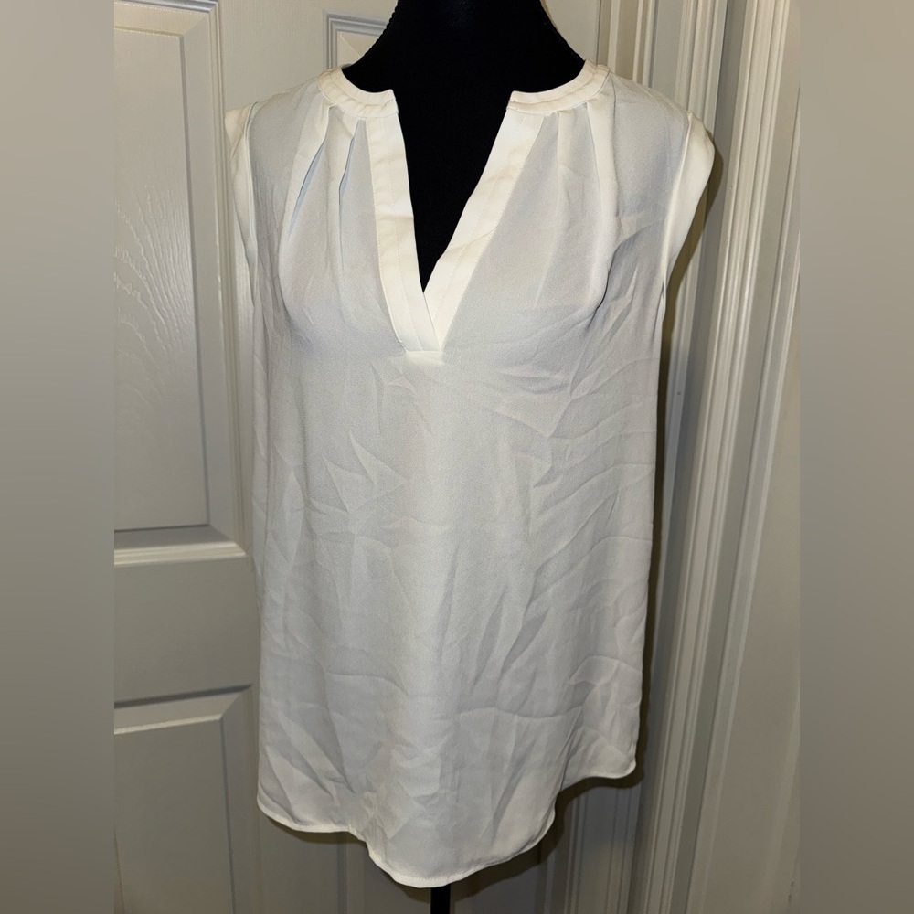J. Crew White Sleeveless Tunic Blouse